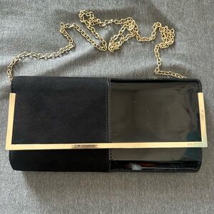 Aldo Black and Gold Women's Clutch Bag